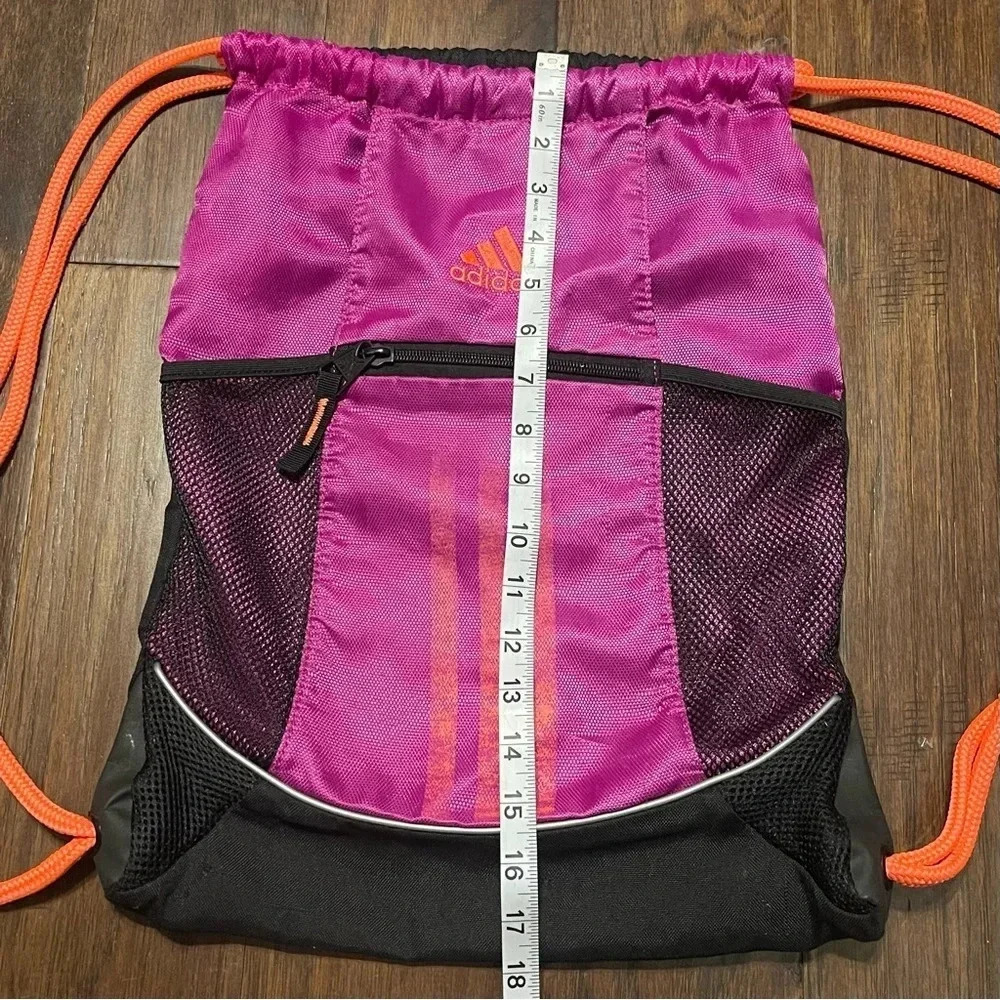 Adidas Sackpack Drawstring Backpack Bag Stripes G… - image 4